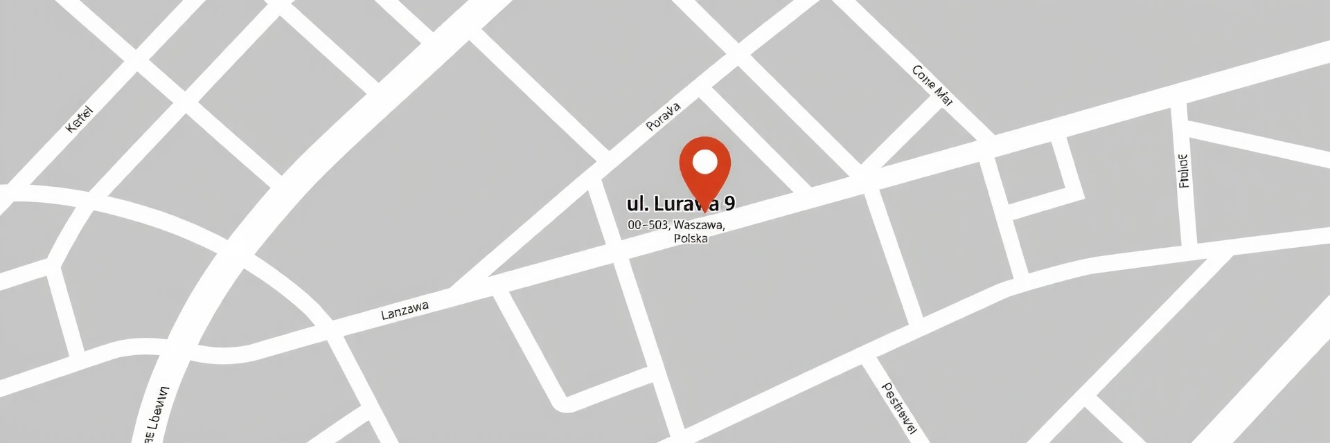 Stylizowana mapa z pinezką wskazującą lokalizację firmy Naturalnewitaminyetc